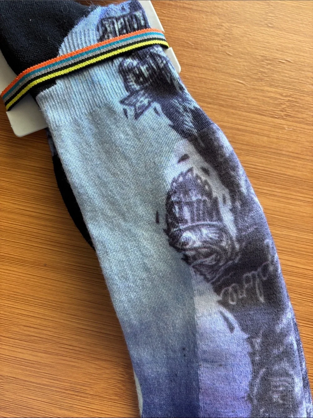 Smartwool Unisex Over Calf  Socks - Blue Gradient Bear Pattern